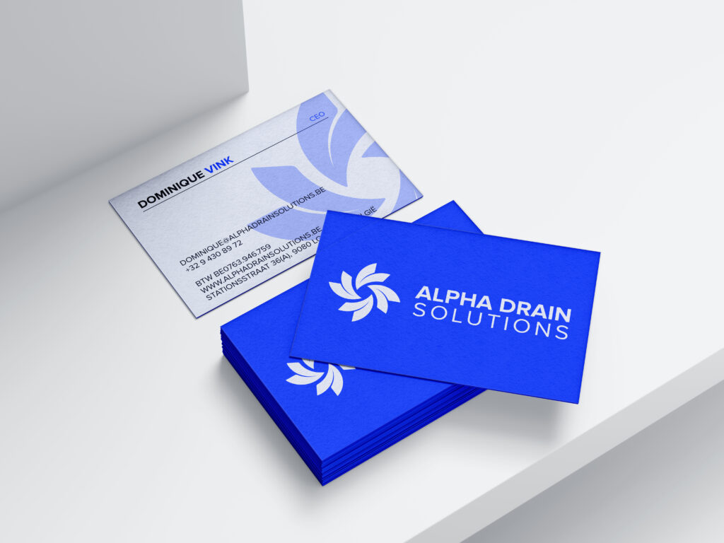 Business cards Alpha Drain Solutions