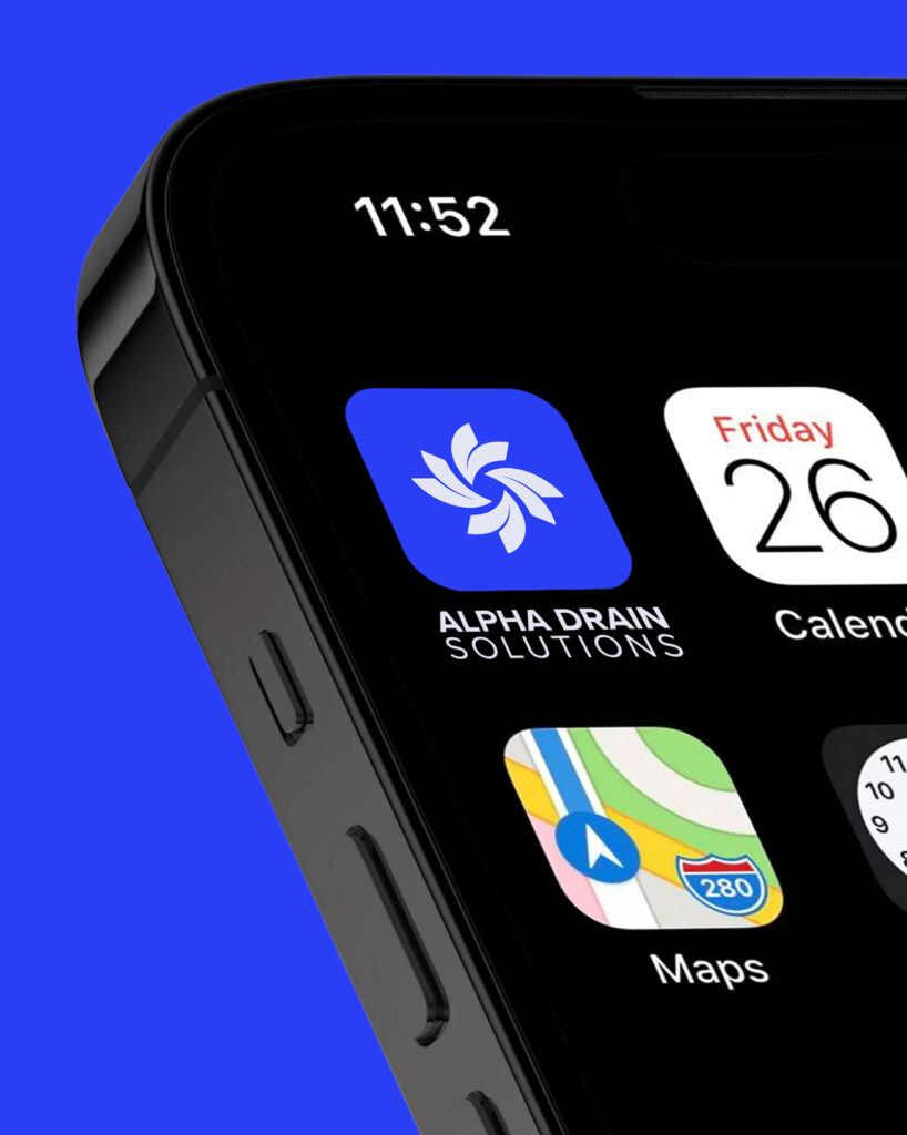 App icon mock up Alpha Drain Solutions
