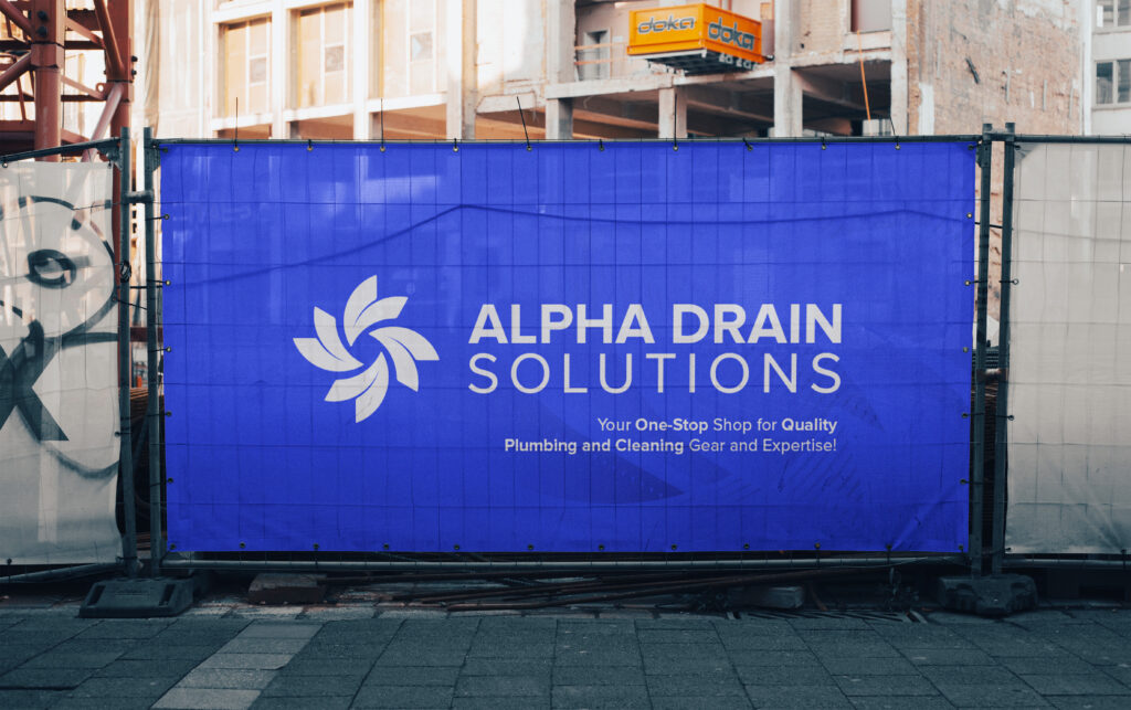 Construction banner Alpha Drain Solutions